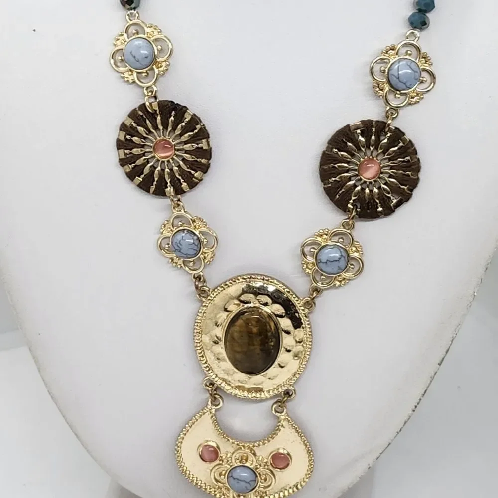 1946 Tigers‎ Eye Tassel Necklace